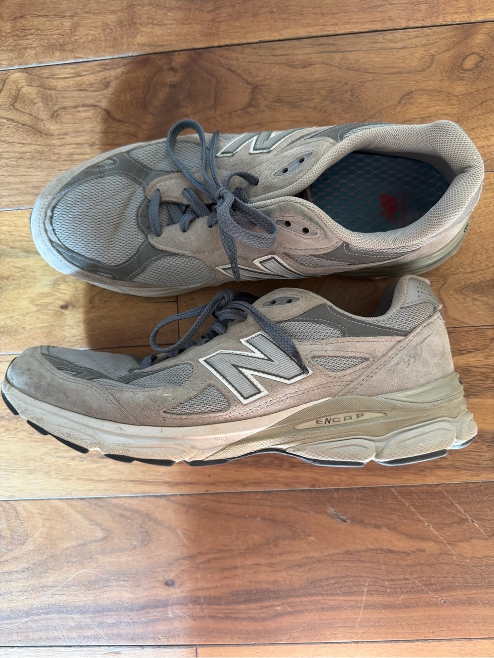 New Balance Men’s 990 Classic Sneakers - Beige and Gray size 13